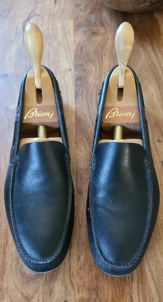 BRIONI loafers in black leather